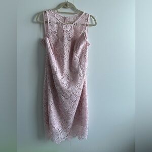 Pink lace wedding dress